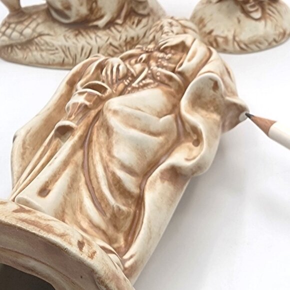 Vtg Atlantic Mold Co. Hand Painted Set of 3 Wise Men Replacements Nativity *Pics - Picture 9 of 10